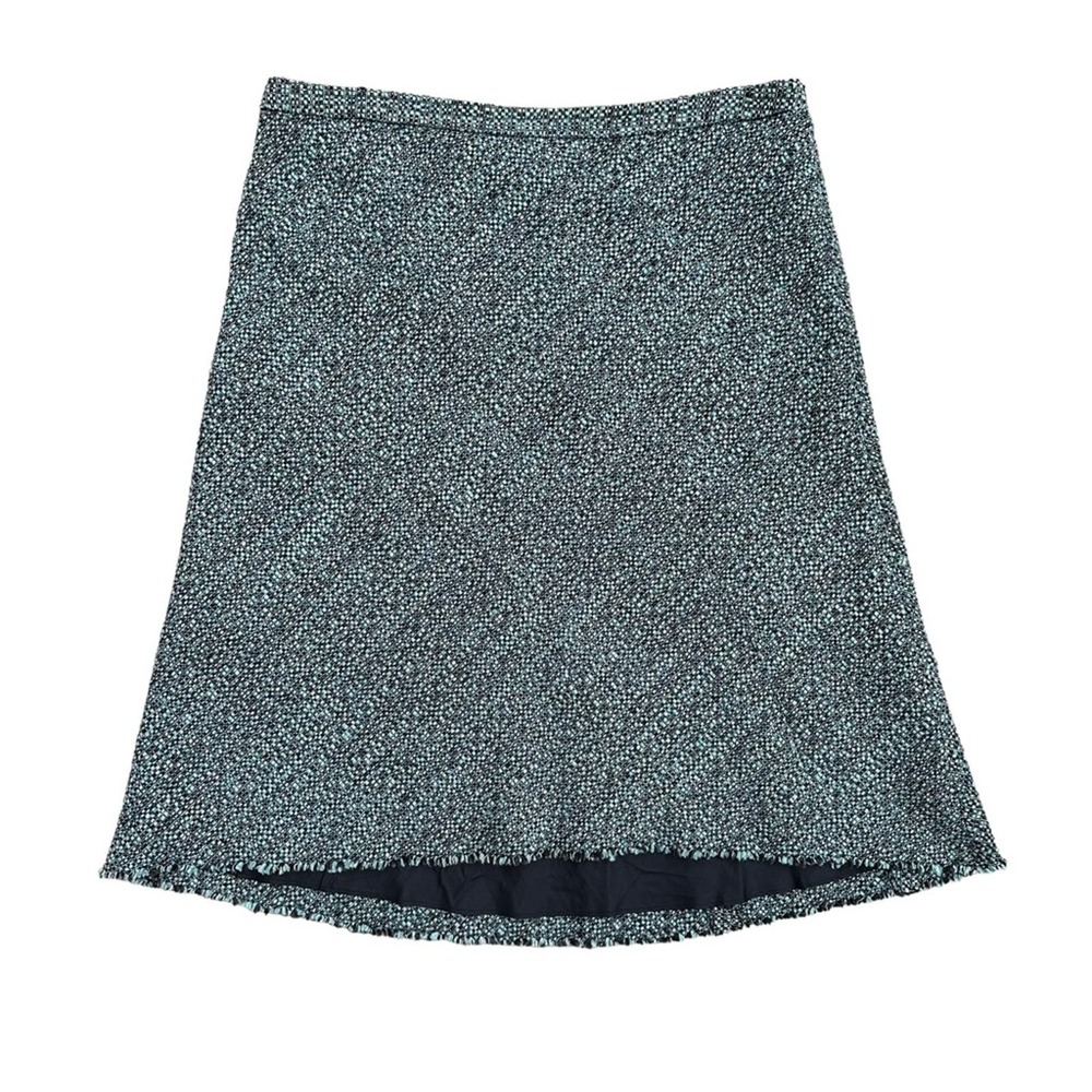 Banana Republic Skirt Womens Tweed Wool Lined Midi Long Professional Green 12